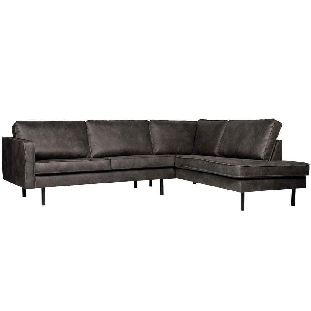 RODEO CORNER SOFA RIGHT ECO LEATHER BLACK