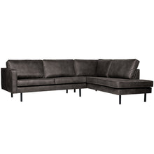 Laden Sie das Bild in den Galerie-Viewer, RODEO CORNER SOFA RIGHT ECO LEATHER BLACK