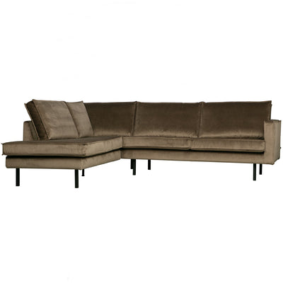 RODEO CORNER SOFA LEFT VELVET TAUPE