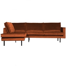 Laden Sie das Bild in den Galerie-Viewer, RODEO CORNER SOFA LEFT VELVET RUST