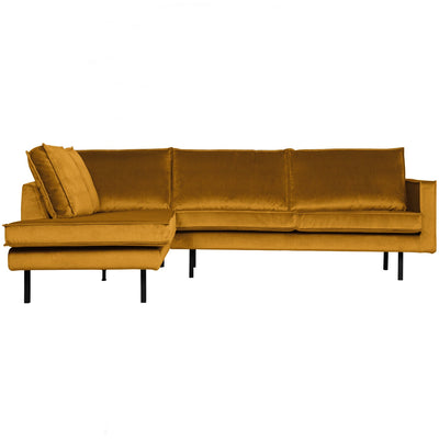 RODEO CORNER SOFA LEFT VELVET OCHRE YELLOW