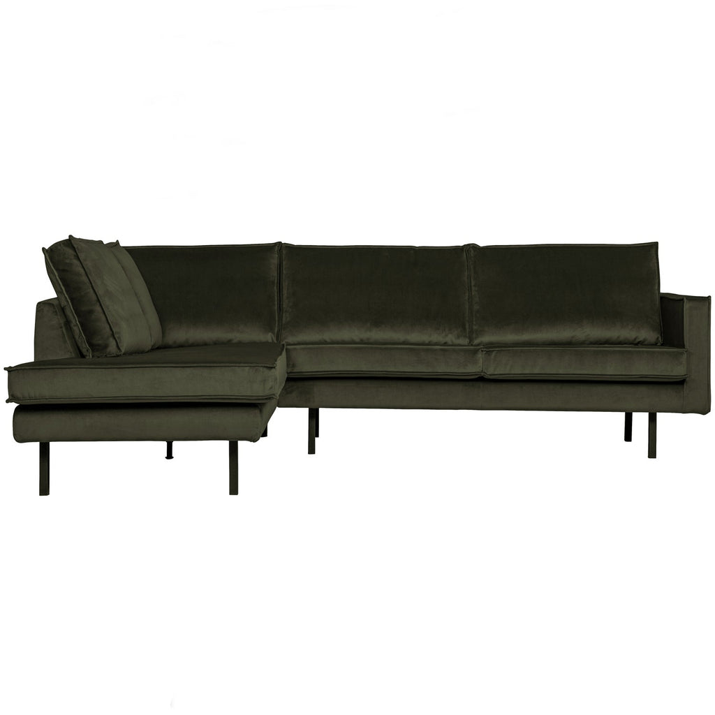 RODEO CORNER SOFA LEFT VELVET DARK GREEN