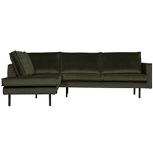 Laden Sie das Bild in den Galerie-Viewer, RODEO CORNER SOFA LEFT VELVET DARK GREEN