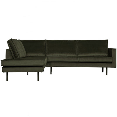 RODEO CORNER SOFA LEFT VELVET DARK GREEN