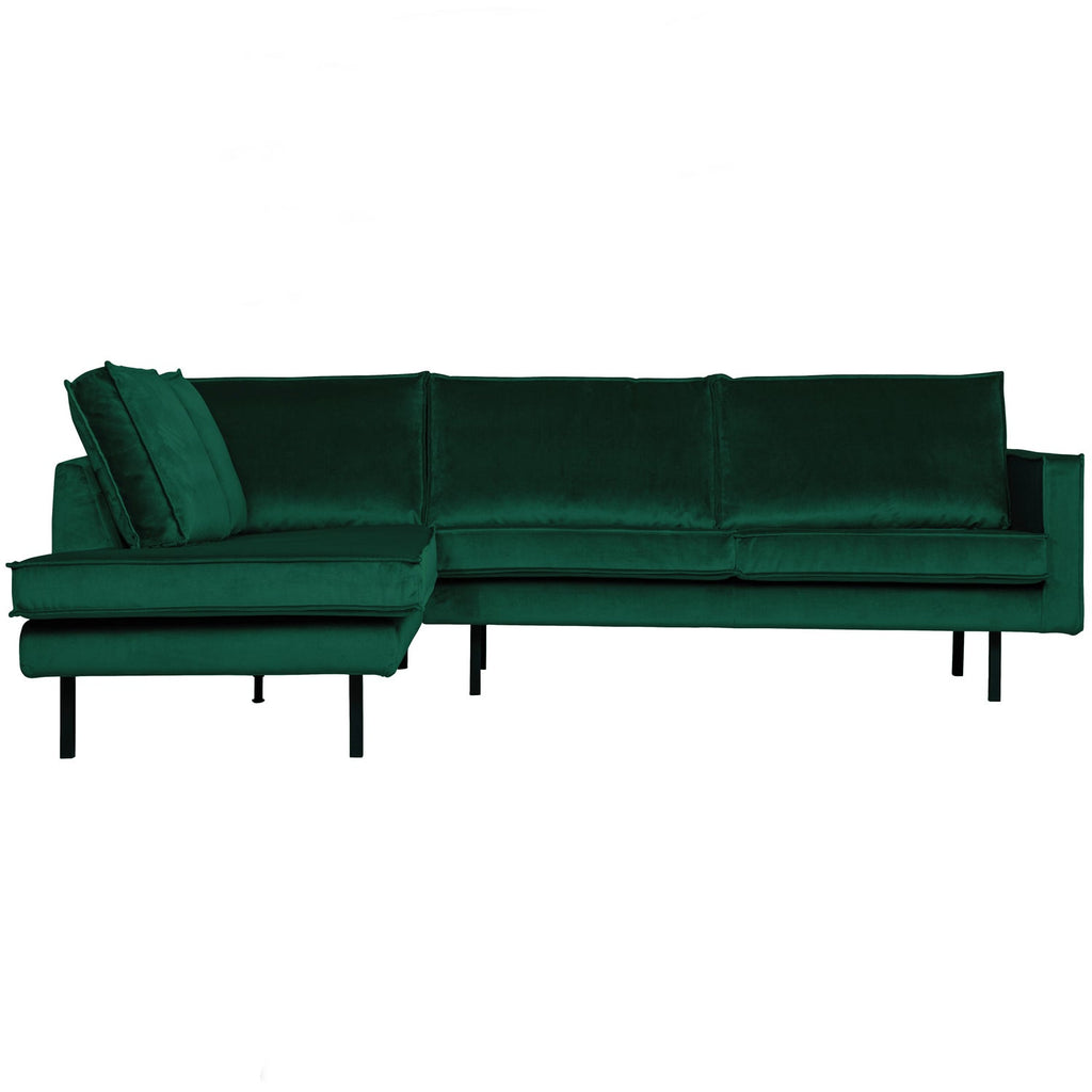 RODEO CORNER SOFA LEFT VELVET FOREST GREEN