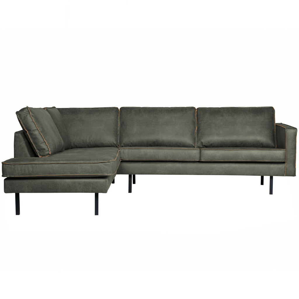 RODEO CORNER SOFA LEFT ECO LEATHER ARMY