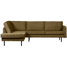 Laden Sie das Bild in den Galerie-Viewer, RODEO CORNER SOFA LEFT STRUCTURE VELVET BRASS
