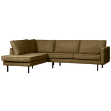 Laden Sie das Bild in den Galerie-Viewer, RODEO CORNER SOFA LEFT STRUCTURE VELVET BRASS
