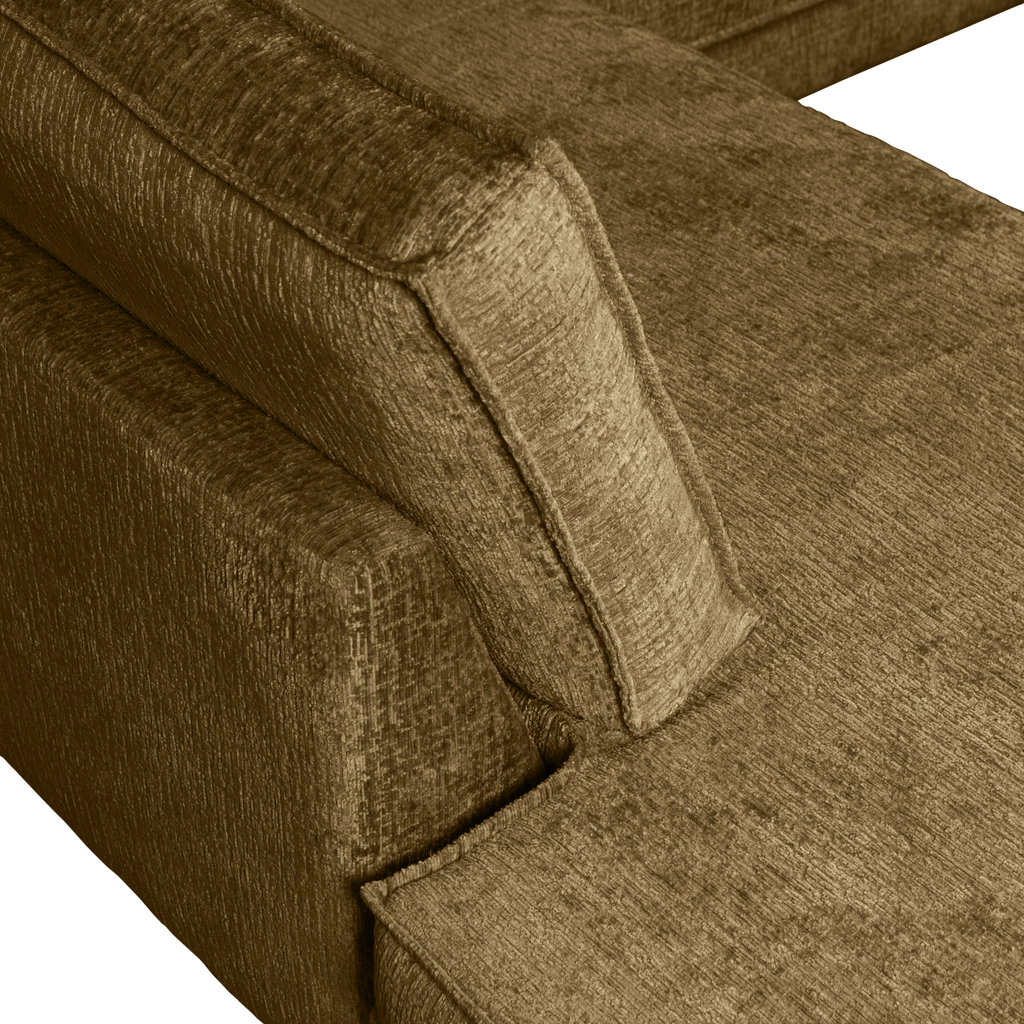 RODEO CORNER SOFA LEFT STRUCTURE VELVET BRASS