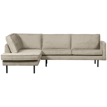 Laden Sie das Bild in den Galerie-Viewer, RODEO CORNER SOFA LEFT STRUCTURE VELVET WHEATFIELD