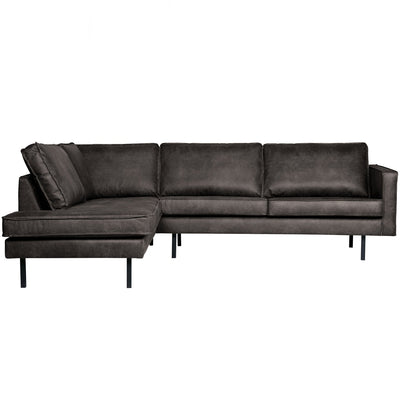 RODEO CORNER SOFA LEFT ECO LEATHER BLACK