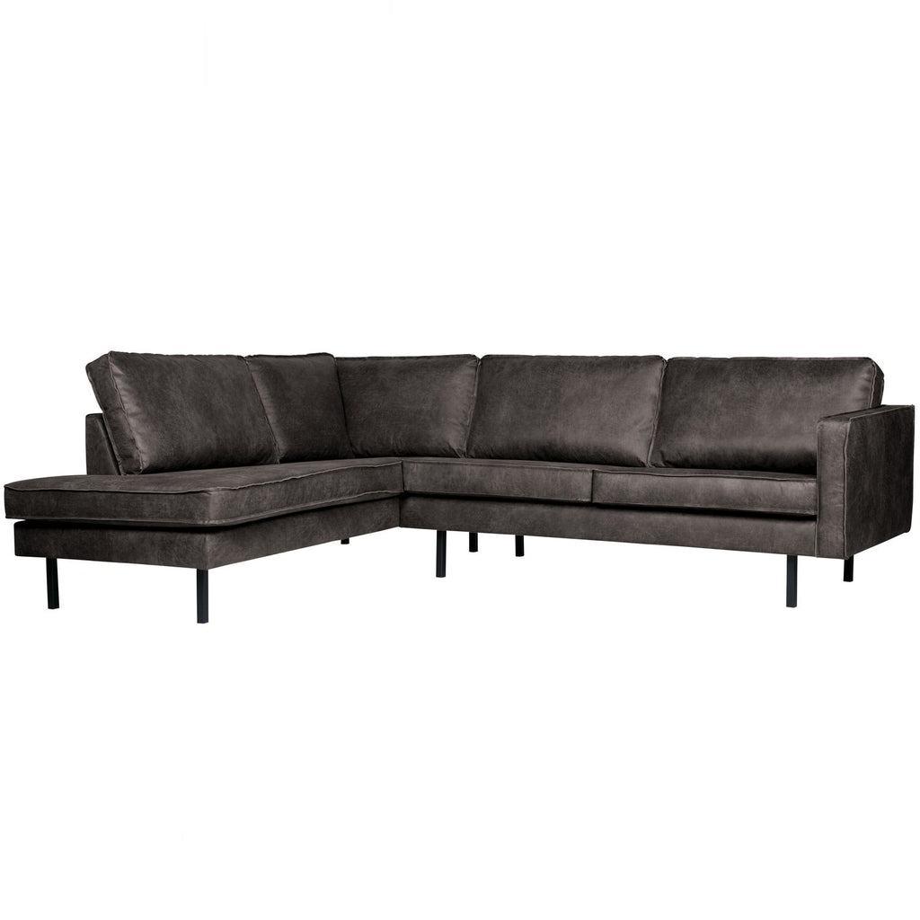 RODEO CORNER SOFA LEFT ECO LEATHER BLACK