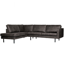 Laden Sie das Bild in den Galerie-Viewer, RODEO CORNER SOFA LEFT ECO LEATHER BLACK