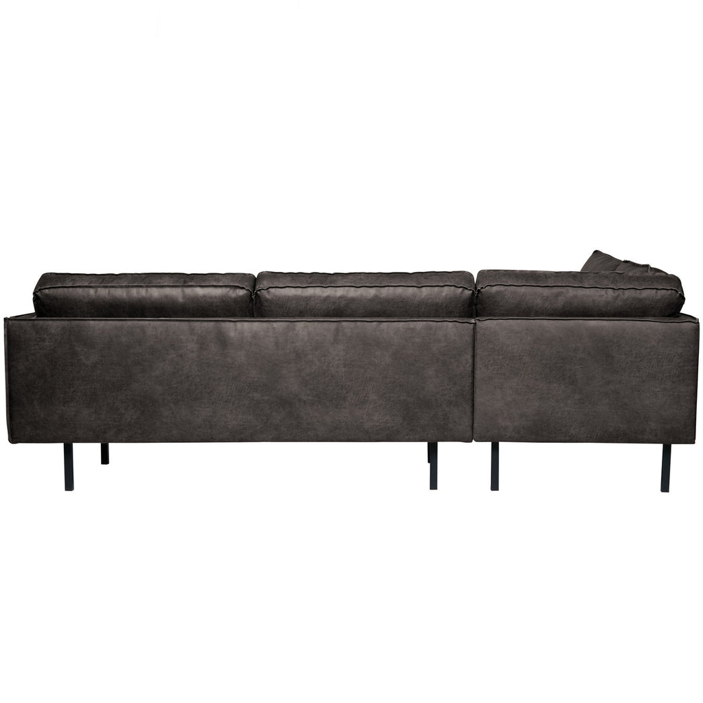 RODEO CORNER SOFA LEFT ECO LEATHER BLACK