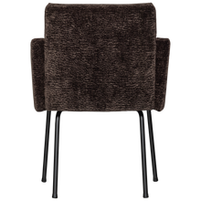 Cargar imagen en el visor de la galería, MOUNT DINING CHAIR WITH ARMREST 3D CHENILLE DARK BROWN
