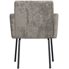 Laden Sie das Bild in den Galerie-Viewer, MOUNT DINING CHAIR WITH ARMREST COARSE WOVEN FABRIC TAUPE