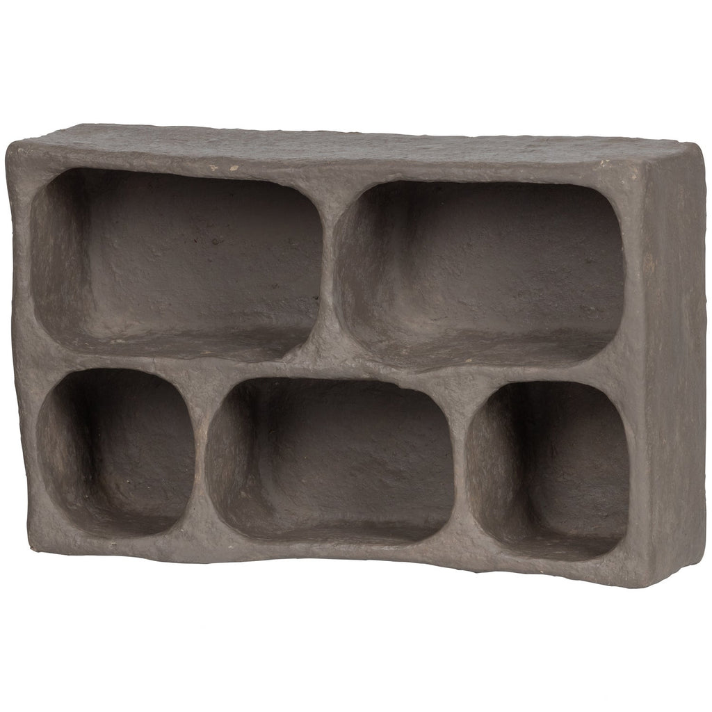 CLAY WALL CABINET PAPIER MACHE GREY