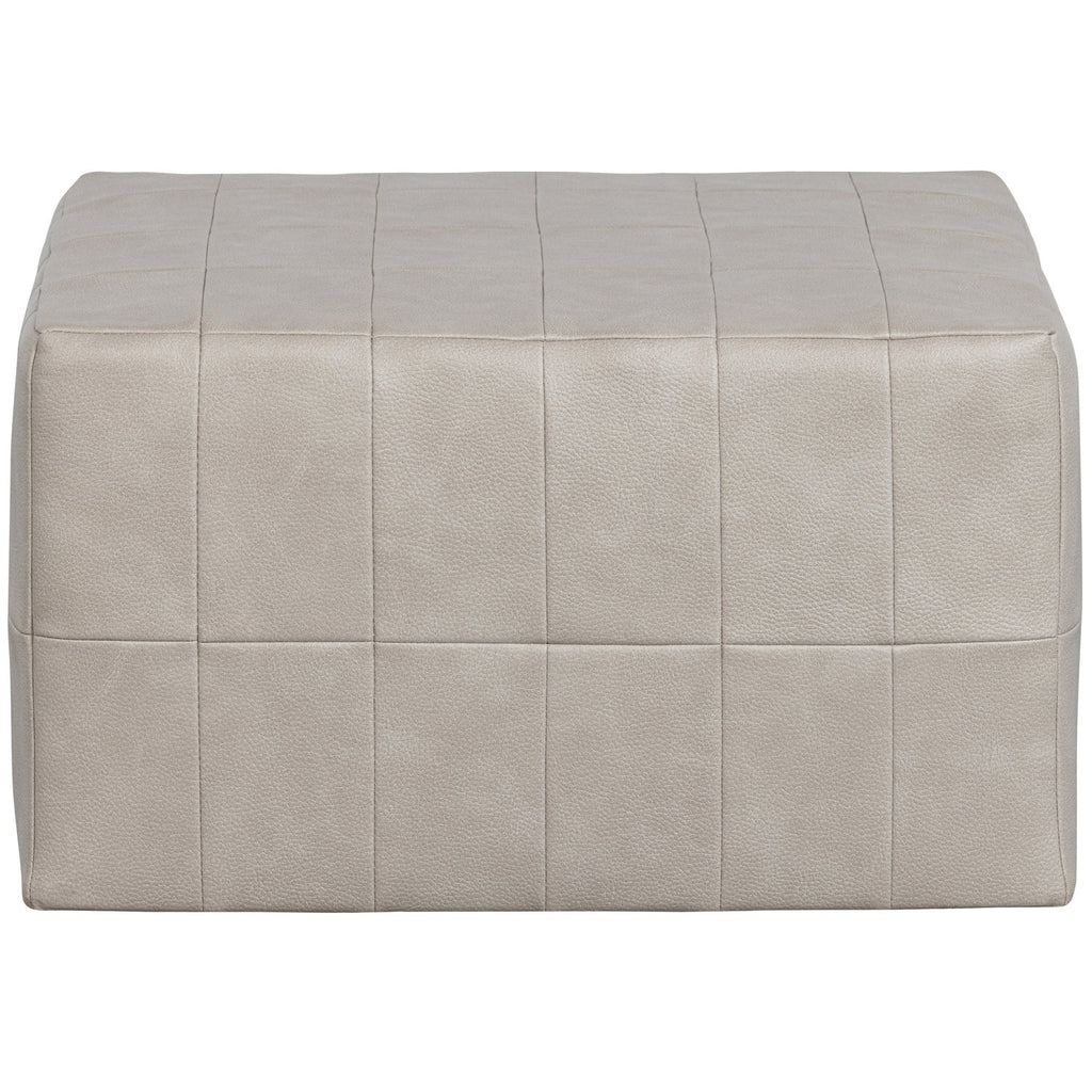 PATCHWORK POUF LEATHERLOOK NATURAL