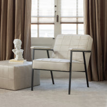 Cargar imagen en el visor de la galería, PATCHWORK POUF LEATHERLOOK NATURAL