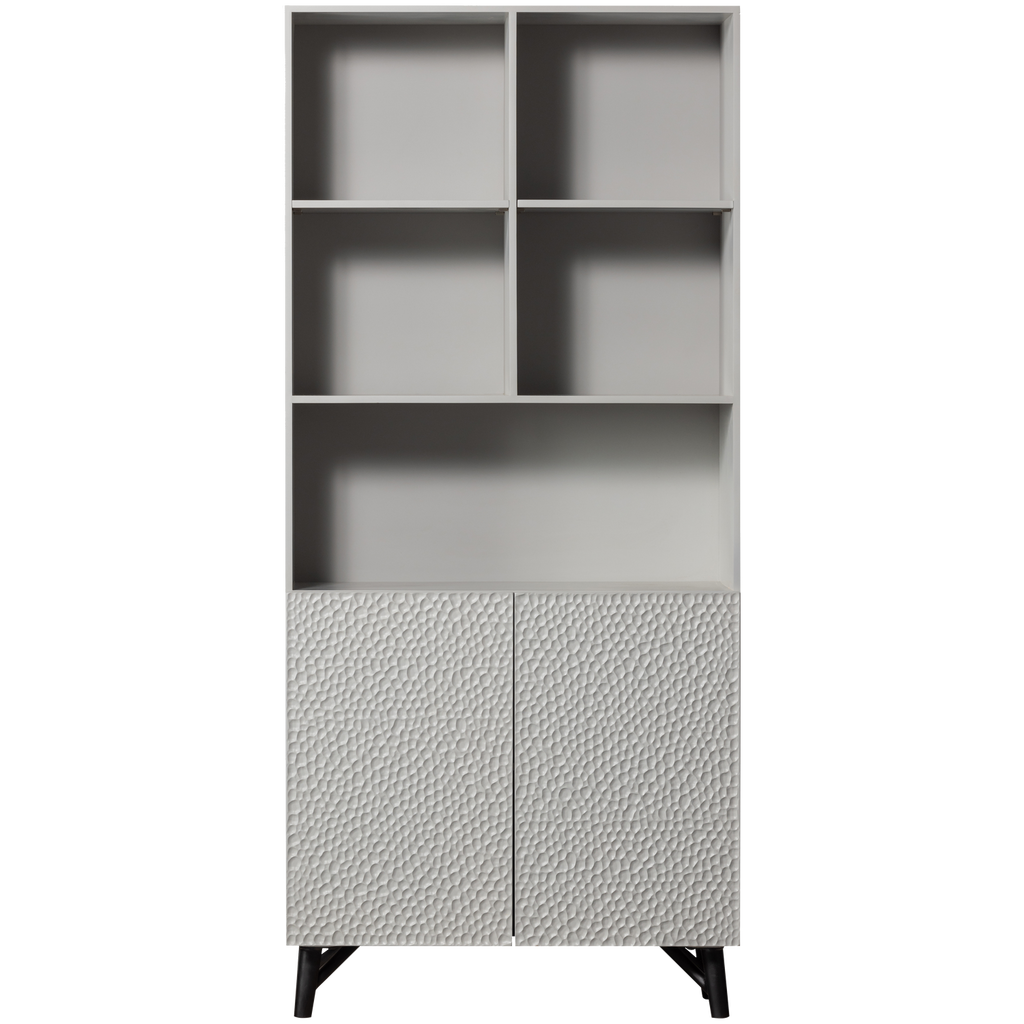 CARVED ORGANIC 2-DOORS CABINET MANGO WOOD MIST