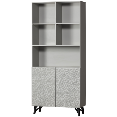 CARVED ORGANIC 2-DOORS CABINET MANGO WOOD MIST