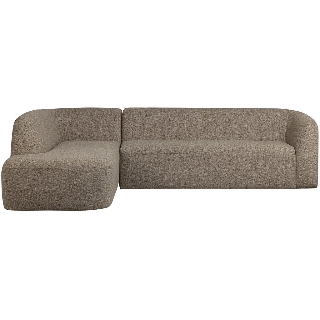 SLOPING CORNER SOFA LEFT LIGHT BROWN MELANGE