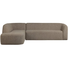 Laden Sie das Bild in den Galerie-Viewer, SLOPING CORNER SOFA LEFT LIGHT BROWN MELANGE