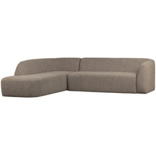 Laden Sie das Bild in den Galerie-Viewer, SLOPING CORNER SOFA LEFT LIGHT BROWN MELANGE