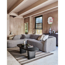 Laden Sie das Bild in den Galerie-Viewer, SLOPING CORNER SOFA LEFT LIGHT BROWN MELANGE