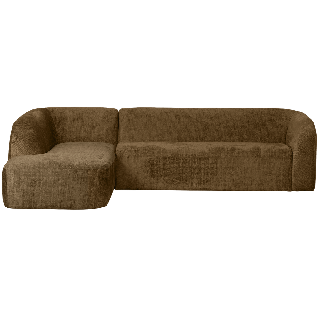 SLOPING CORNER SOFA LEFT STRUCTURE VELVET BRASS