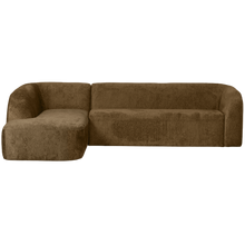 Laden Sie das Bild in den Galerie-Viewer, SLOPING CORNER SOFA LEFT STRUCTURE VELVET BRASS
