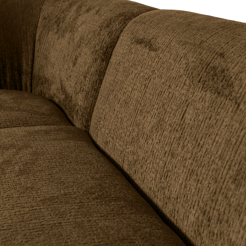 SLOPING CORNER SOFA LEFT STRUCTURE VELVET BRASS