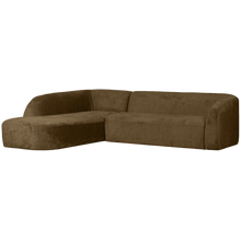 Laden Sie das Bild in den Galerie-Viewer, SLOPING CORNER SOFA LEFT STRUCTURE VELVET BRASS