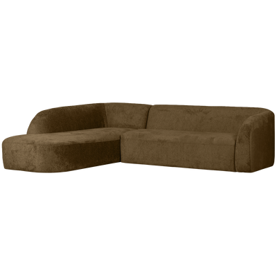 SLOPING CORNER SOFA LEFT STRUCTURE VELVET BRASS