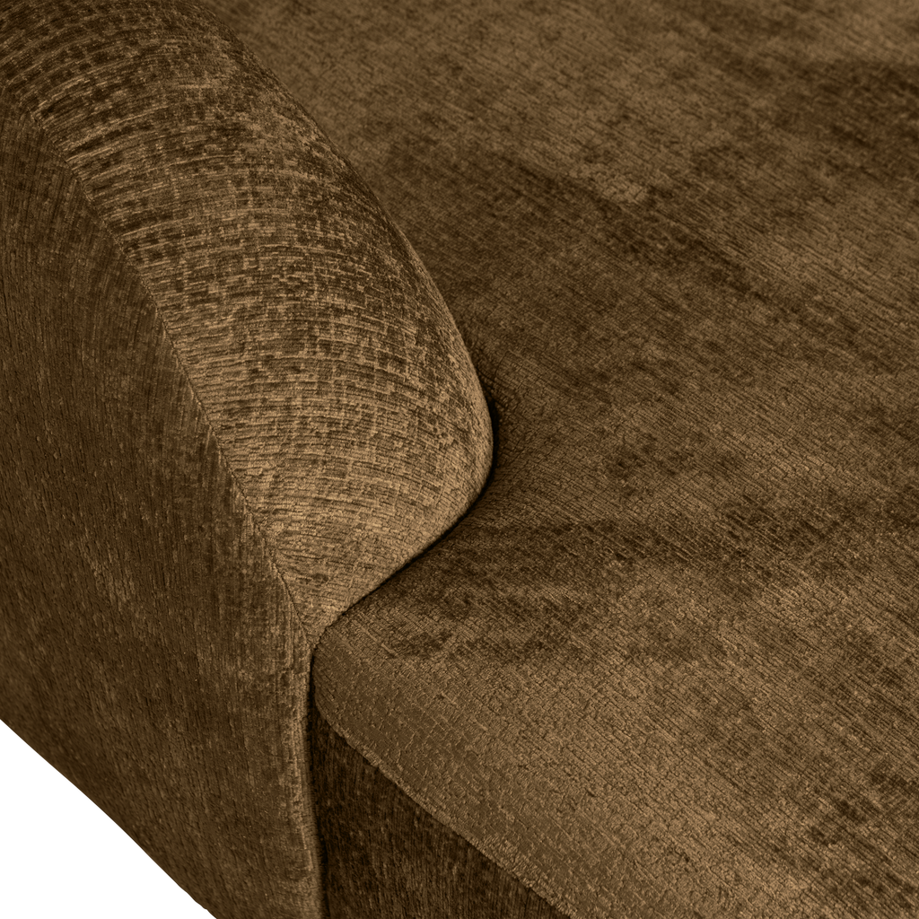 SLOPING CORNER SOFA LEFT STRUCTURE VELVET BRASS