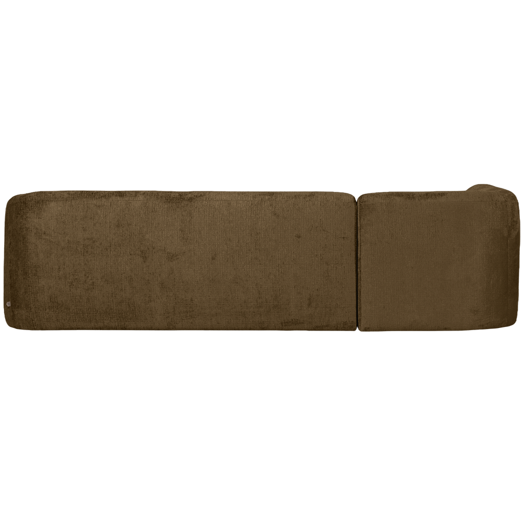 SLOPING CORNER SOFA LEFT STRUCTURE VELVET BRASS