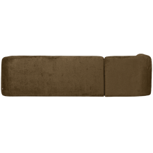 Laden Sie das Bild in den Galerie-Viewer, SLOPING CORNER SOFA LEFT STRUCTURE VELVET BRASS