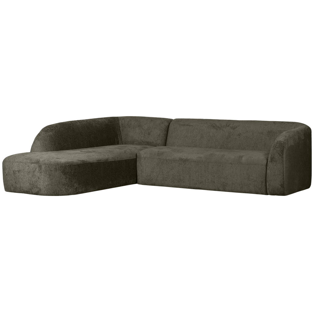 SLOPING CORNER SOFA LEFT STRUCTURE VELVET FROST