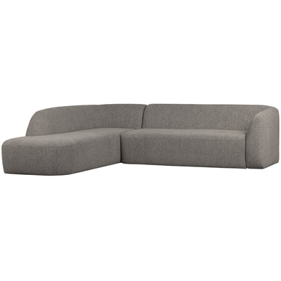 SLOPING CORNER SOFA LEFT GREY MELANGE