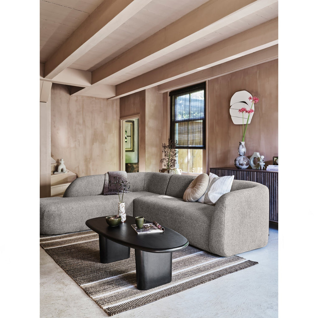 SLOPING CORNER SOFA LEFT GREY MELANGE