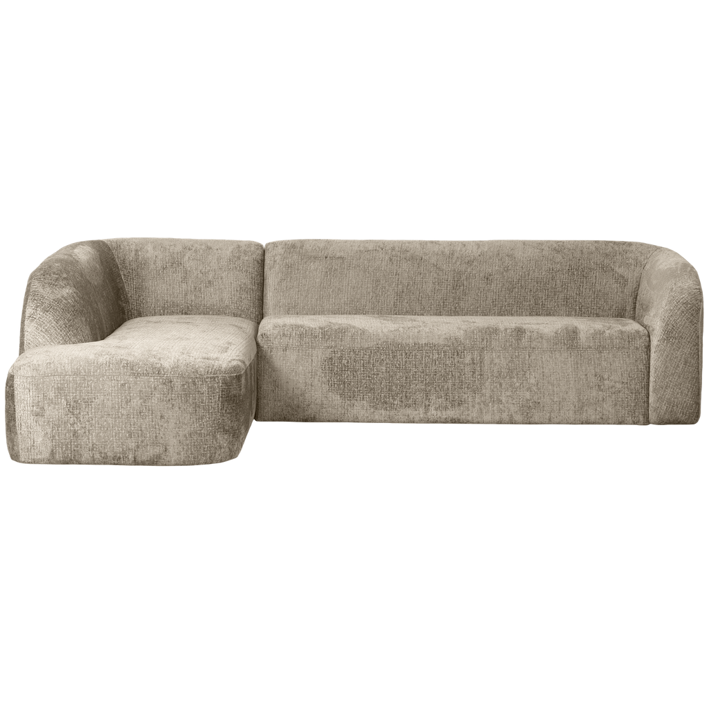 SLOPING CORNER SOFA LEFT STRUCTURE VELVET WHEATFIELD