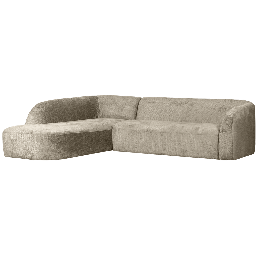 SLOPING CORNER SOFA LEFT STRUCTURE VELVET WHEATFIELD