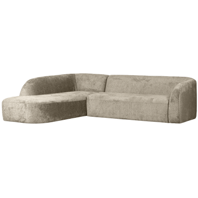 SLOPING CORNER SOFA LEFT STRUCTURE VELVET WHEATFIELD