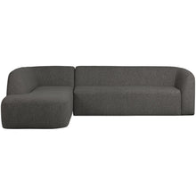 Laden Sie das Bild in den Galerie-Viewer, SLOPING CORNER SOFA LEFT GREY/BLACK MELANGE