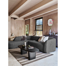 Laden Sie das Bild in den Galerie-Viewer, SLOPING CORNER SOFA LEFT GREY/BLACK MELANGE