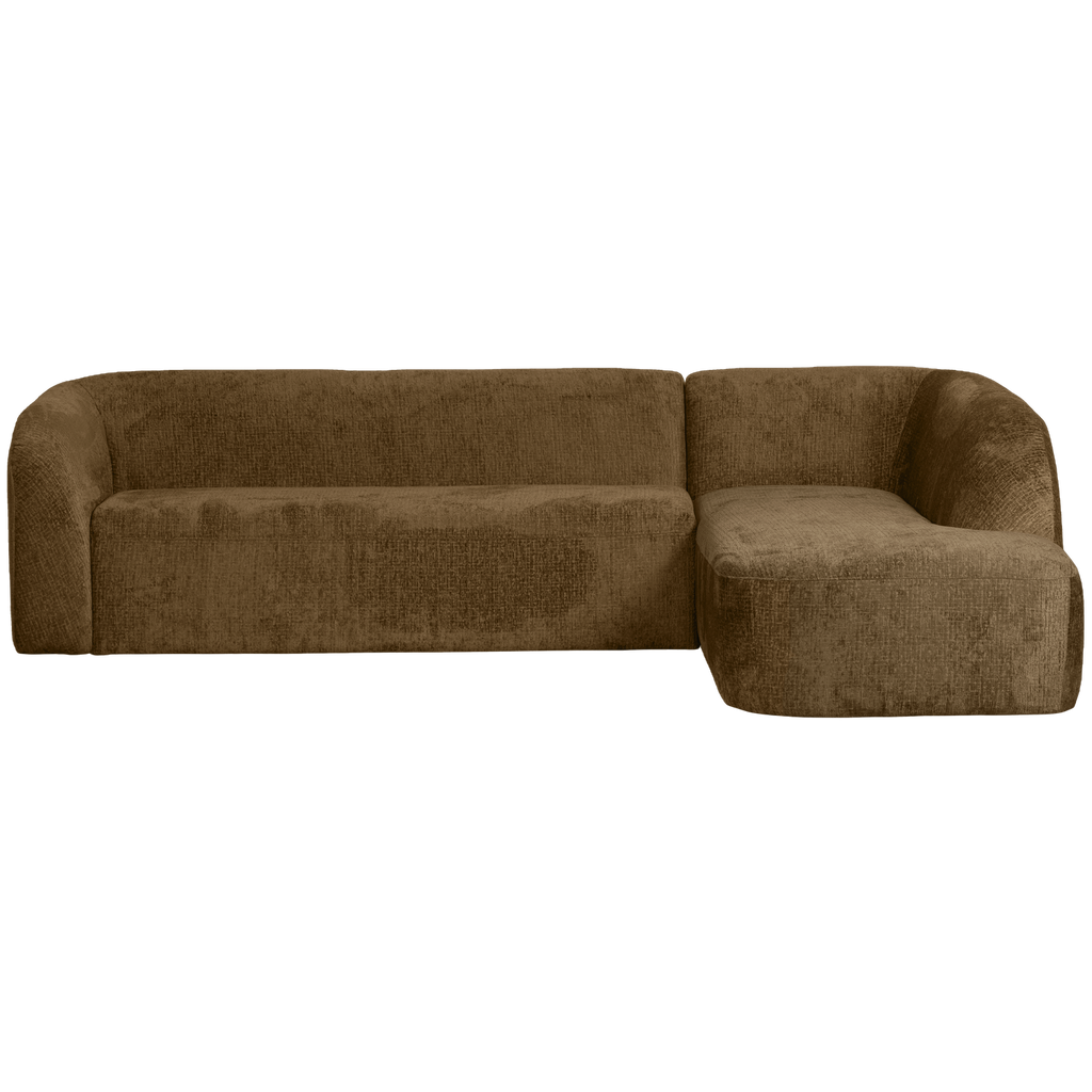 SLOPING CORNER SOFA RIGHT STRUCTURE VELVET BRASS