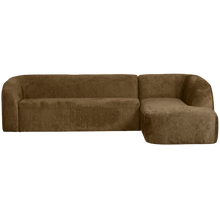 Laden Sie das Bild in den Galerie-Viewer, SLOPING CORNER SOFA RIGHT STRUCTURE VELVET BRASS