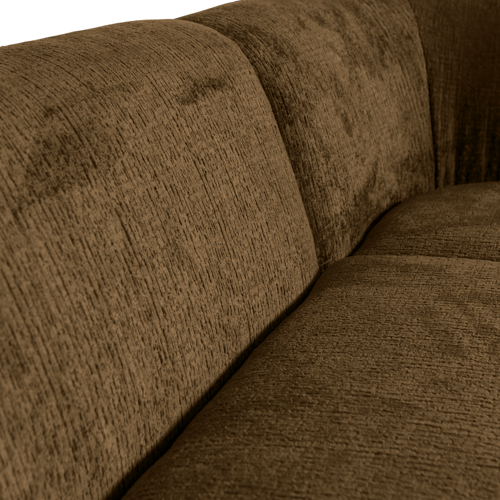 SLOPING CORNER SOFA RIGHT STRUCTURE VELVET BRASS