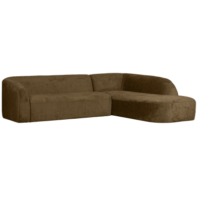 SLOPING CORNER SOFA RIGHT STRUCTURE VELVET BRASS