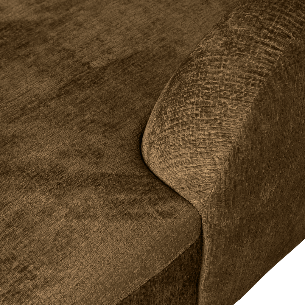 SLOPING CORNER SOFA RIGHT STRUCTURE VELVET BRASS